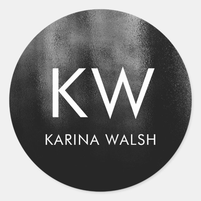 Pegatinas de monograma inicial personalizados de c (Anverso)