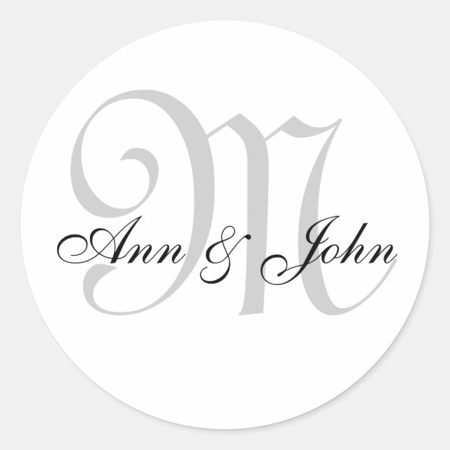 Pegatinas de monograma para casamiento favorecen e (Anverso)