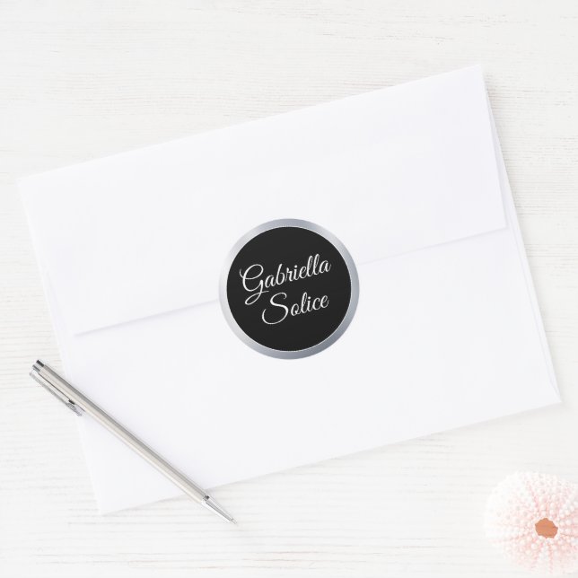 Pegatinas de monograma personalizadas con brillo p (Sobre)