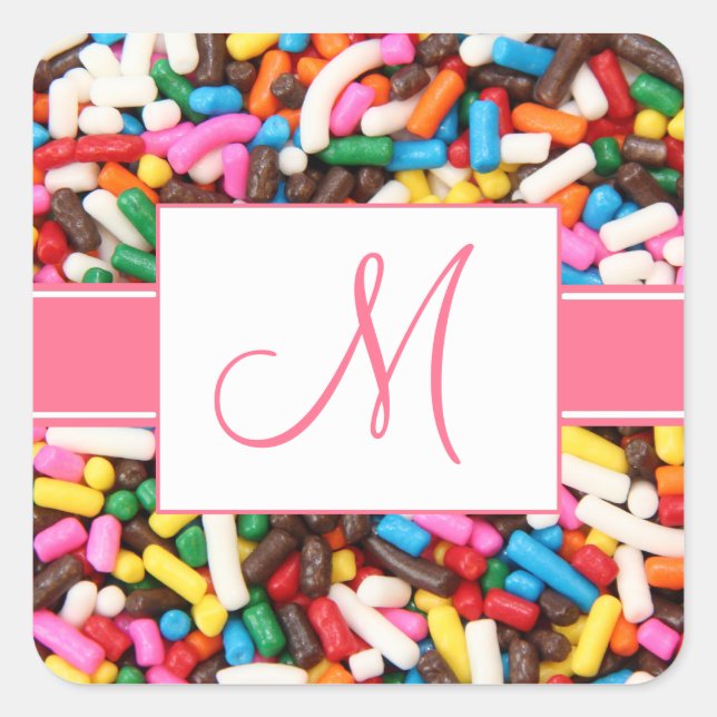 Pegatinas de Monograma Sprinkles (Anverso)