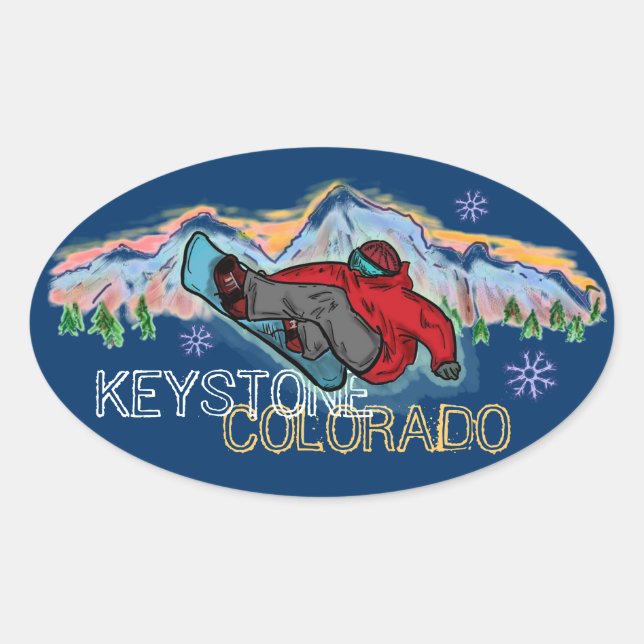 Pegatinas de montaña Keystone Colorado (Anverso)