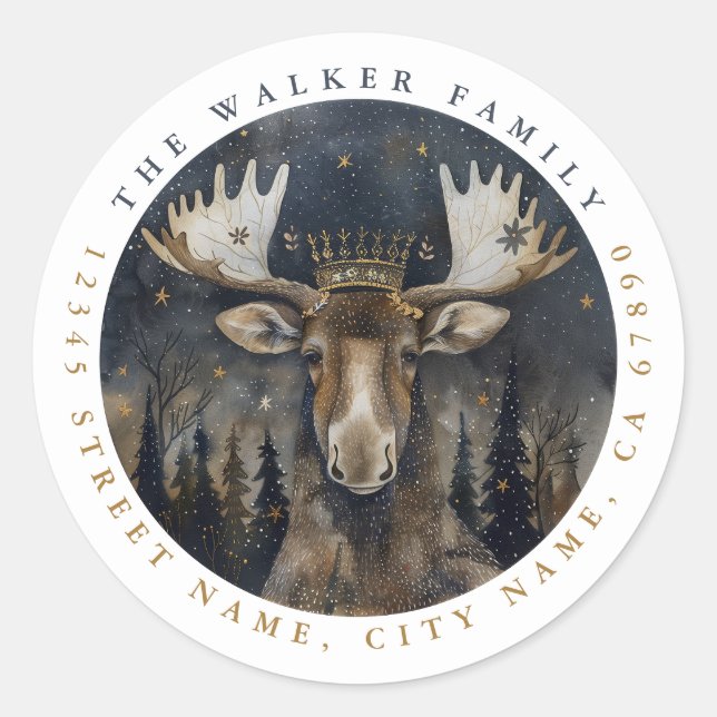 Pegatinas de Moose Round (Anverso)