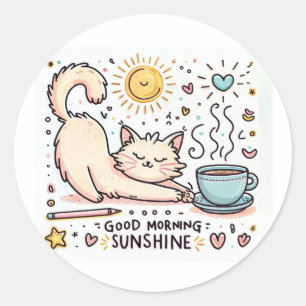 pegatinas de "Morning Purrfection"