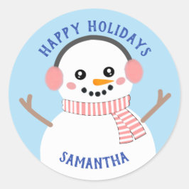 Pegatinas de Mujer de Nieve Felices Fiestas