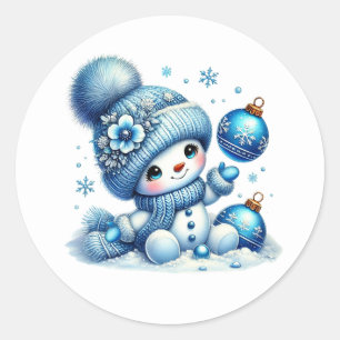 Pegatinas de muñeco de nieve de Navidad 