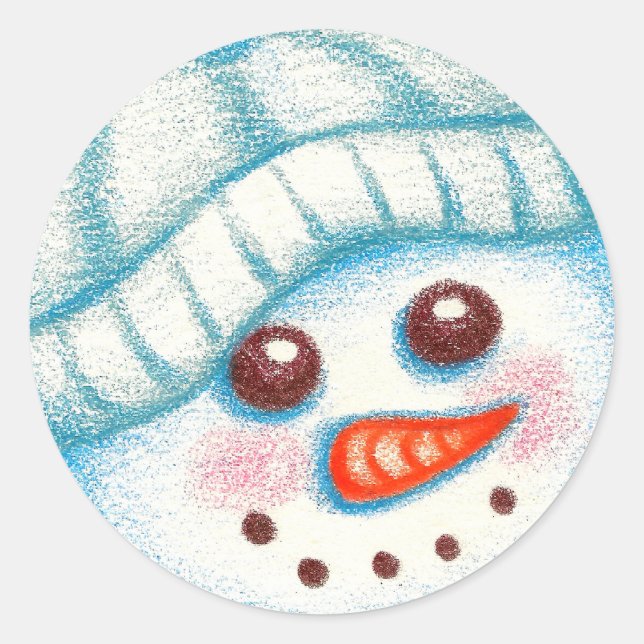 Pegatinas de muñeco de nieve de Navidad lindas (Anverso)