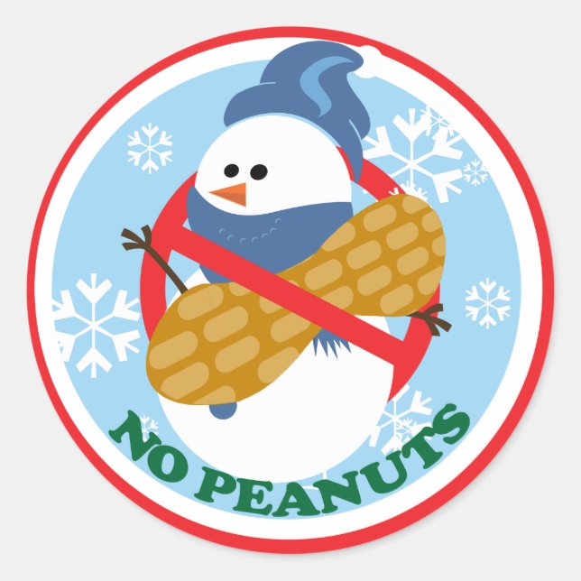 Pegatinas de muñeco de nieve de Navidad sin maní (Anverso)
