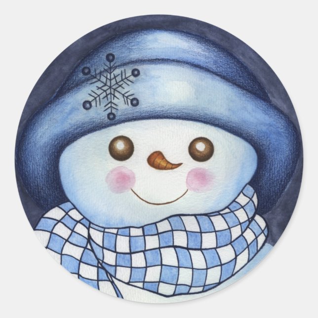 Pegatinas de muñeco de nieve de vacaciones de Navi (Anverso)