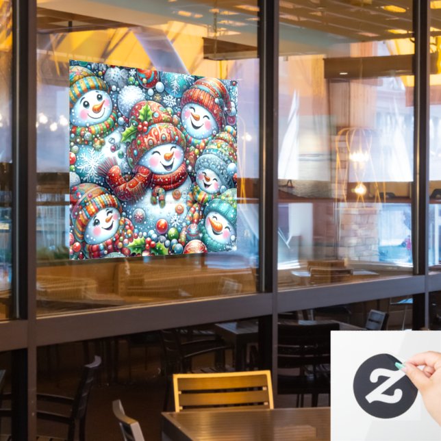 Pegatinas de muñecos de nieve para ventana (ventana del restaurante)