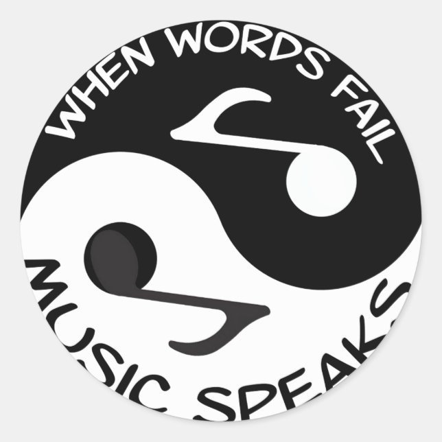 pegatinas de music yin yang (Anverso)