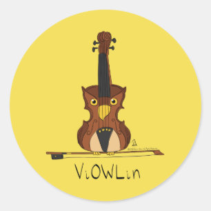Pegatinas de música de búho de violín ViOWLin