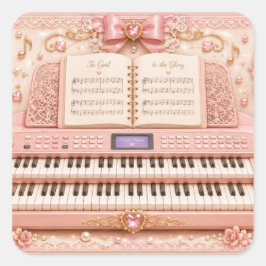 Pegatinas de Música de Órgano Electrónico Rosa