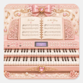 Pegatinas de Música de Órgano Electrónico Rosa