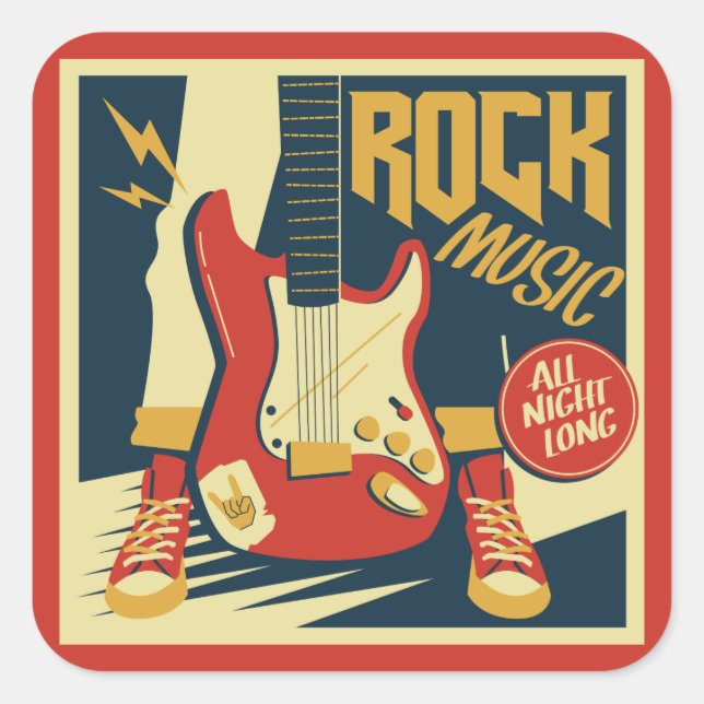 Pegatinas de música de rock retro (Anverso)