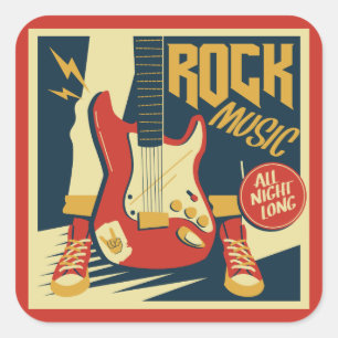Pegatinas de música de rock retro