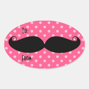Pegatinas de Mustache Oval