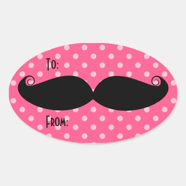 Pegatinas de Mustache Oval (Anverso)