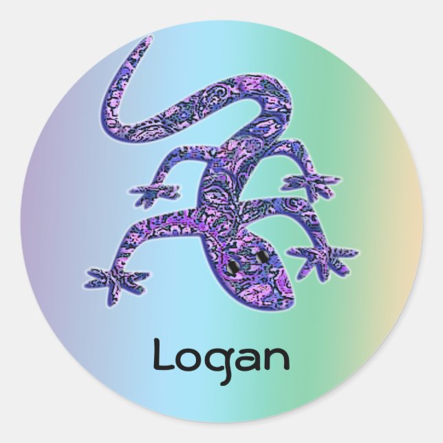 Pegatinas de Name Lizard Gecko Salamander | Editab (Anverso)