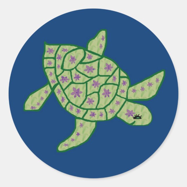 Pegatinas de Nani Honu (Hermosa tortuga marina) (Anverso)