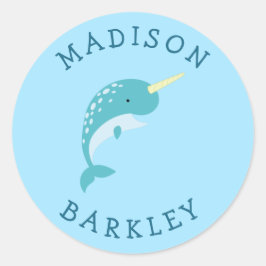 Pegatinas de Narwhal Kid's Cute Whale Sello para s