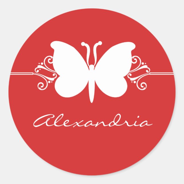 Pegatinas de natación de mariposa roja oscura (Anverso)