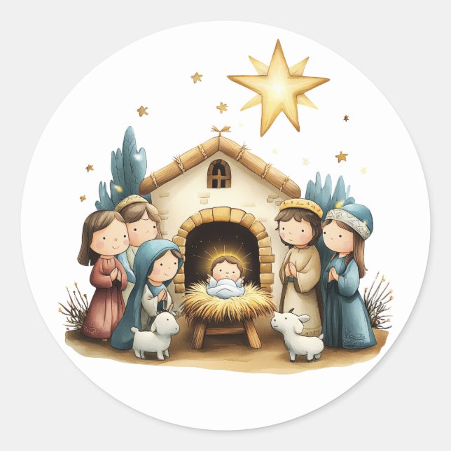 Pegatinas de Natividad Festividad (Anverso)