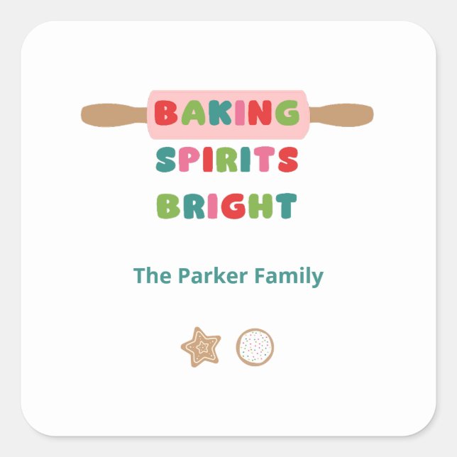 Pegatinas de Navidad Baking Spirits Bright (Anverso)