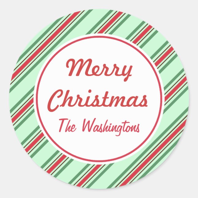 Pegatinas de Navidad con raya de menta (Anverso)