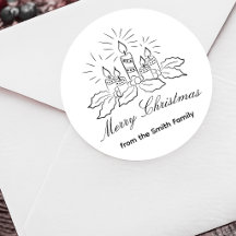 Pegatinas de Navidad con velas y acebo con letra s