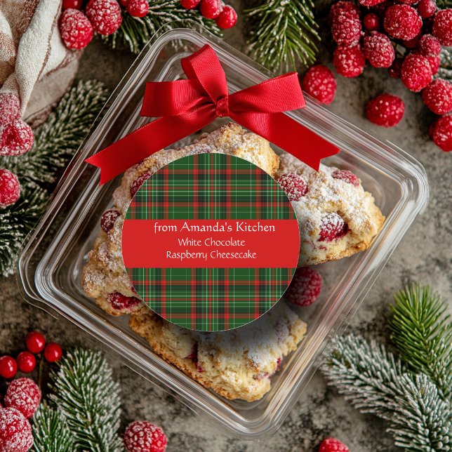 Pegatinas de Navidad, Cuadros Rojos, Personalizada (Subido por el creador)