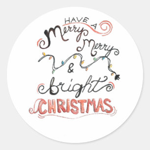 Pegatinas de Navidad de Arte de Boceto Alegre