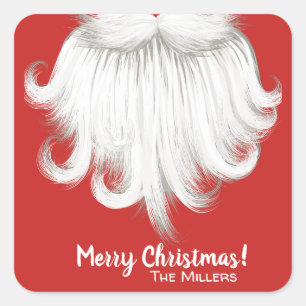 Pegatinas de navidad de barba Santa