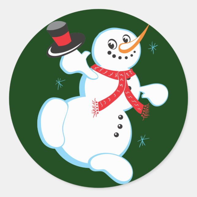 Pegatinas de Navidad de Cute Snowman (Anverso)