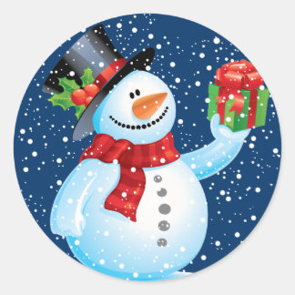Pegatinas de Navidad de Cute Snowman