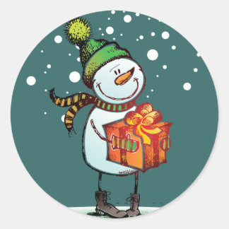 Pegatinas de Navidad de Cute Snowman