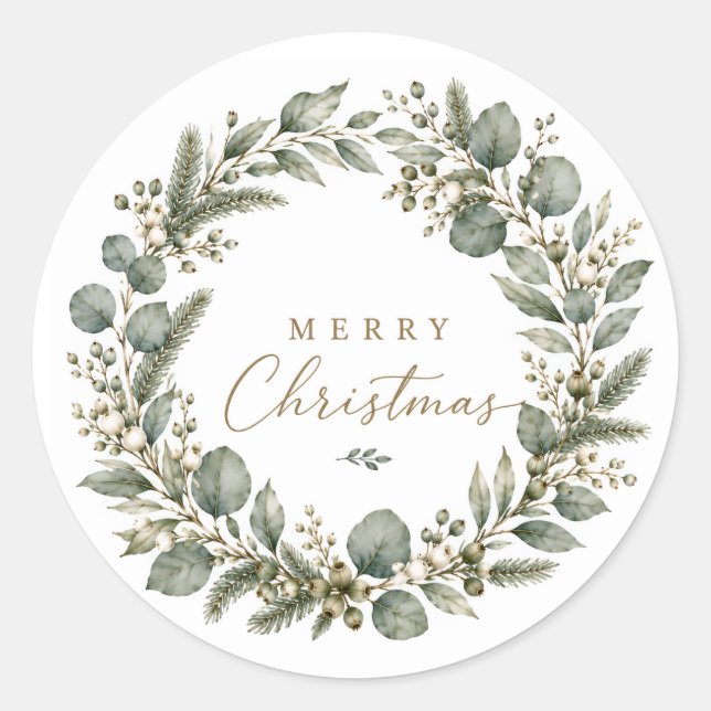 Pegatinas de Navidad de eucalipto botánico elegant (Anverso)