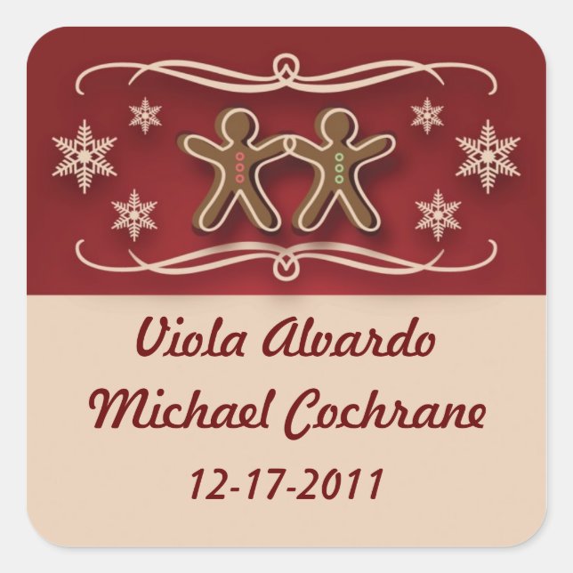 Pegatinas de Navidad de Gingerbread (Anverso)