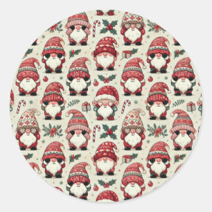 Pegatinas de Navidad de Gnome Ilustradas Sin Espia