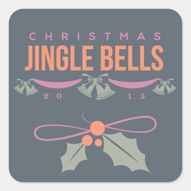 Pegatinas de Navidad de Jingle Bells 2015 (Anverso)