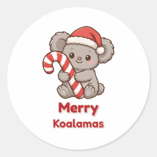 Pegatinas de Navidad de Koalas Alegres