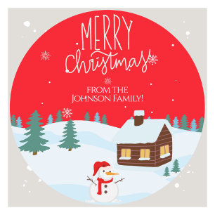 Pegatinas de Navidad de nombre de familia de perso