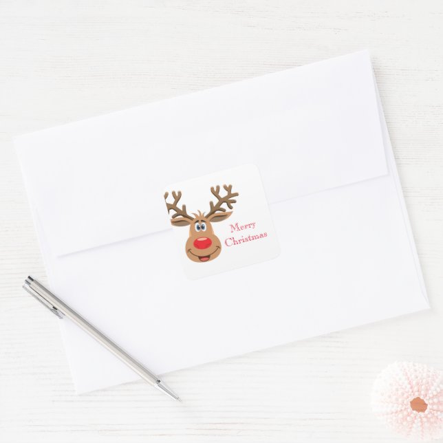 Pegatinas de Navidad de Rudolph (Sobre)