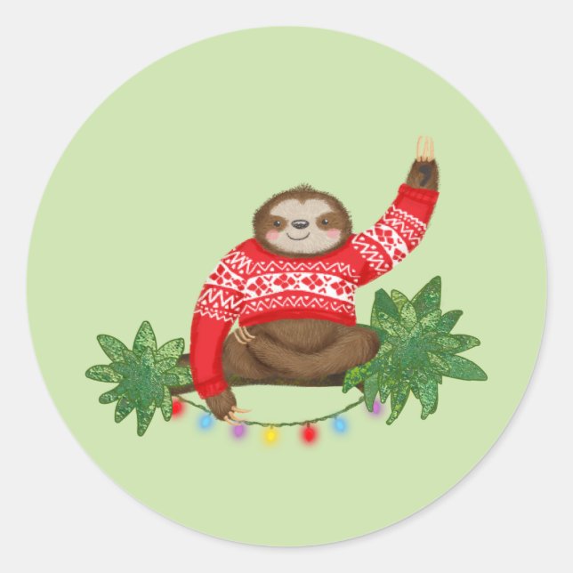 Pegatinas de Navidad de Stanley Sloth (Anverso)
