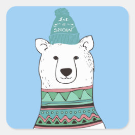 Pegatinas de Navidad del oso polar
