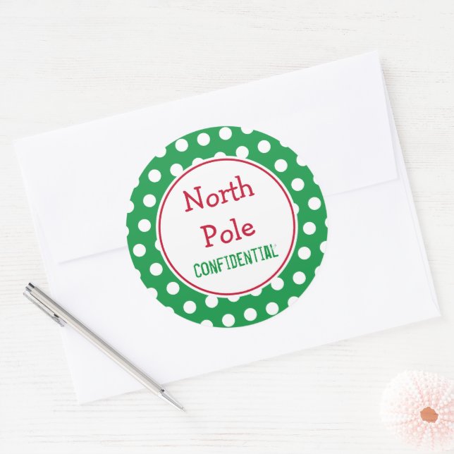 Pegatinas de Navidad del Polo Norte Verde (Sobre)
