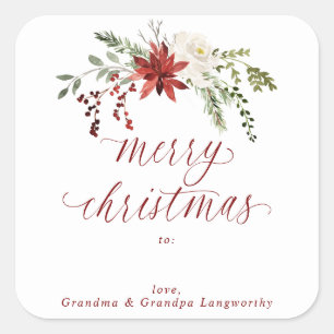 Pegatinas de Navidad Elegantes para Regalos Acuare