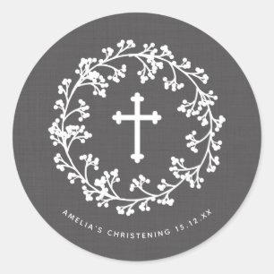 Pegatinas de navidad en el aliento del bebé