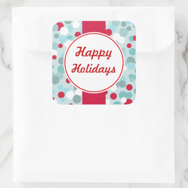 Pegatinas de Navidad Frosty Blue Happy Holiday (Bolso)