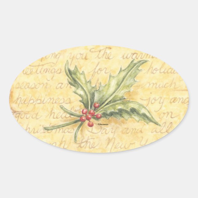 Pegatinas de Navidad Holly Lees (Anverso)