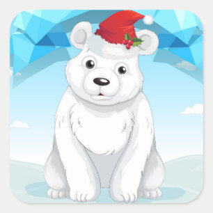 Pegatinas de Navidad - Oso Polar